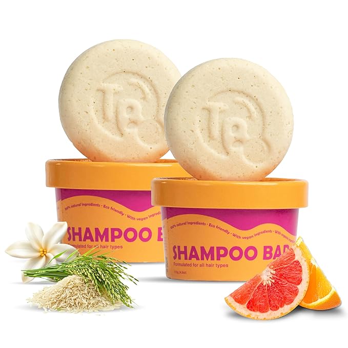 Tree Bottle Pro-Vitamin B5 + Citrus Shampoo Bar for Frizz Control - Natural Shine & Softness - Shampoo for Women and Men - Free of Parabens & Sulfates - Made in USA - 4.5oz (Pack of 2)