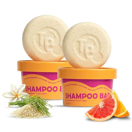 Tree Bottle Pro-Vitamin B5 + Citrus Shampoo Bar for Frizz Control - Natural Shine & Softness - Shampoo for Women and Men - Free of Parabens & Sulfates - Made in USA - 4.5oz (Pack of 2)