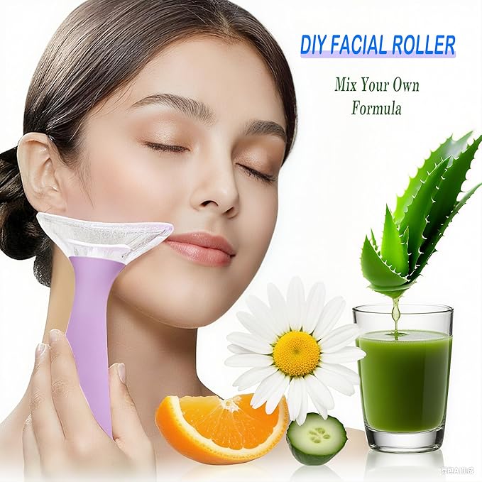Ice Roller for Face - Reusable Silicone Ice Mold for Eye Depuffing, Wrinkle Appearance Reduction & Daily Cooling Skincare
