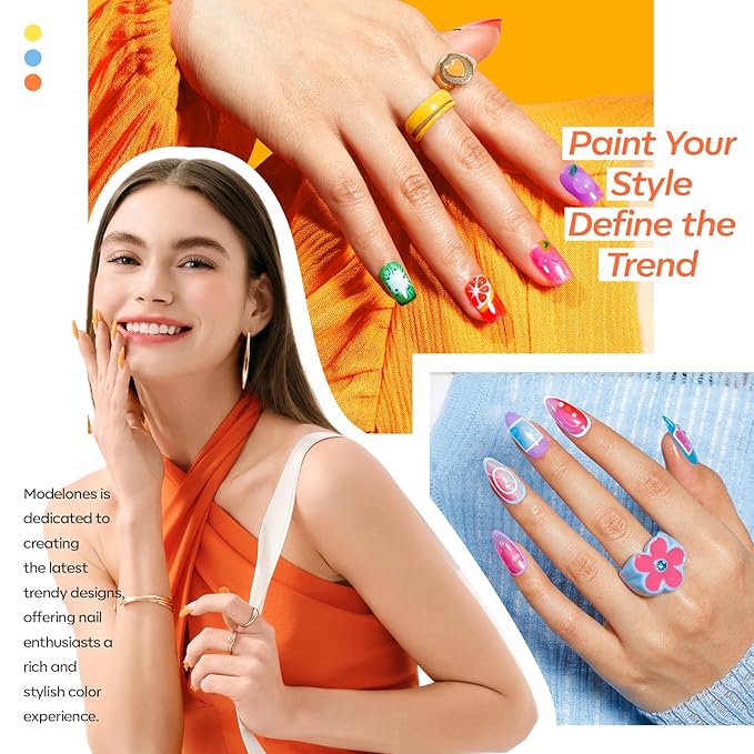 modelones Summer Gel Nail Polish, 6 Colors Jelly Gel Polish Neon LGBT Red Blue Green Pink Purple Nail Art Design Translucent Soak Off Manicure Salon DIY Girls Women Gift