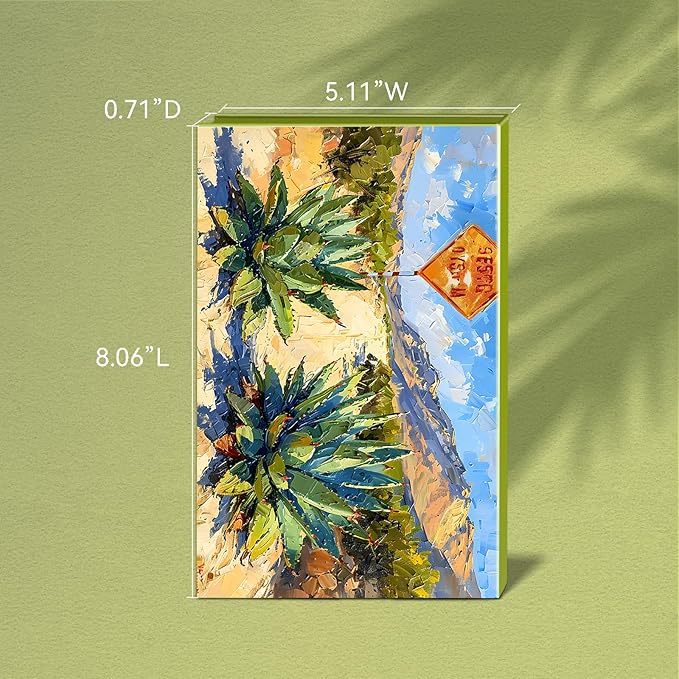 Magnetic Makeup Palette, Empty Eyeshadow Palette With Mirror Inside, Oil-Painting Embossed Design Art Paper Makeup Organizer DIY (Desert Star)