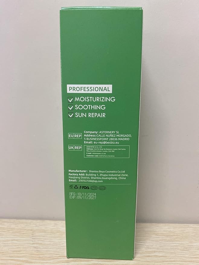 300 ml Aloe Vera Gel, 100% Natural Pure Aloe Vera Hydrating Facial Cream, Soothing & Moisturizing, After Sun Care, Reduce Acne, Repair Scars, Suitable for All Skin Types