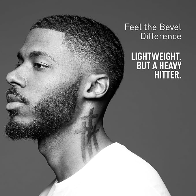 Bevel Beard Travel Trimmer SE for Men - Lightweight Cordless Mustache Trimmer, 4 Hour Rechargeable Battery Life, Tool Free Adjustable Zero Gapped Blade, Barber Supplies, Black (Packaging May Vary)