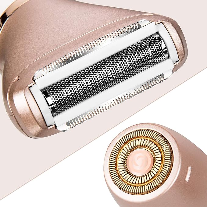 Electric Razor for Women - Painless 2-in-1 Women Shaver Hair Remover for Face, Legs and Underarm, Portable Waterproof Bikini Trimmer Wet and Dry Cordless Lady Hair Removal - Micro USB Recharge