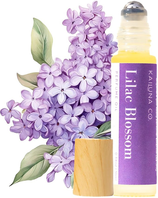 Lilac Blossom Delicious Pure Essential and Fragrance Oil Perfume Roll On with Organic Jojoba Oil, Alcohol Free, Small-Batch, Made in California, 0.34 Fl Oz