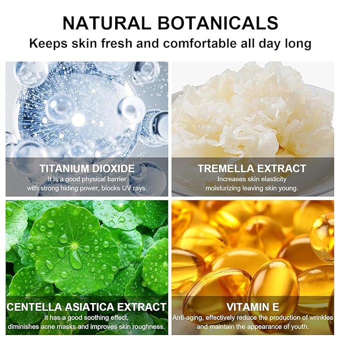 Mushroom Head Air Cushion CC Cream Foundation - Moisturizing Concealer for Even Skin Tone - Makeup Base Primer (#01 Ivory White)