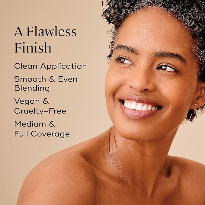 EVER Foundation Brush, Professional Face Makeup Brushes for Liquid and Powder Foundation, Contoured Foundation Brush, Vegan and Cruelty-Free