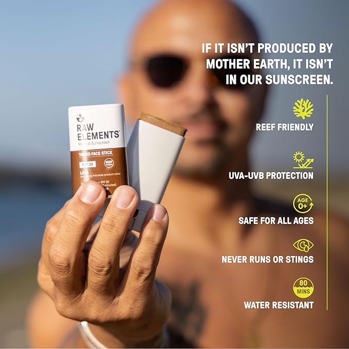 Raw Element Ultra-Moisturizing Face Tint Sunscreen, SPF 30+, Non Toxic Mineral Face Cream, Non Nano Zinc Oxide, Reef Friendly, Safe for All Ages, 0.5 oz, Coconut Pack of 1