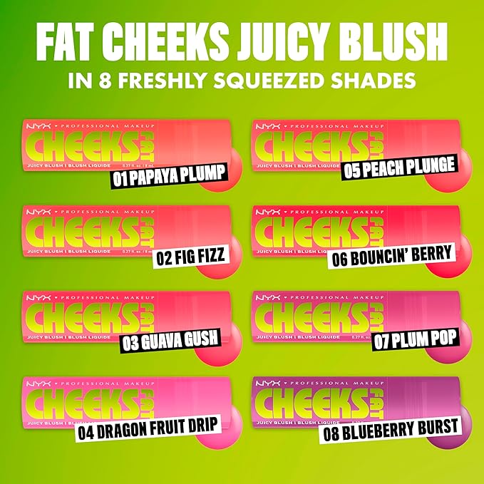 NYX PROFESSIONAL MAKEUP Fat Cheeks Liquid Blush, Buildable, Dewy Blush with Long-Lasting 12HR Wear - Dragon Fruit Drip (Pinky Coral)