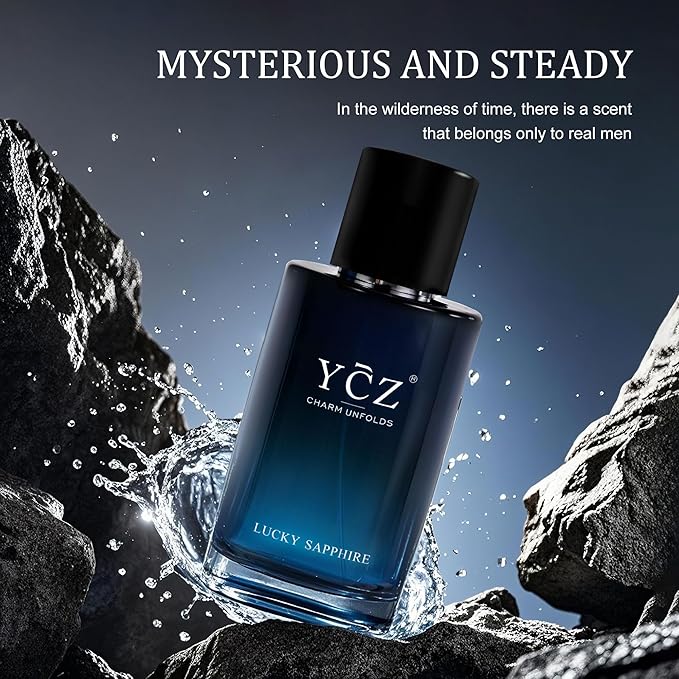 Ycz Lucky Men's Eau De Parfum New Round Box Packaging,1.7oz(50ml),Long Lasting EDP Men.Making it the ideal gentlemen’s gift (2-Pack)
