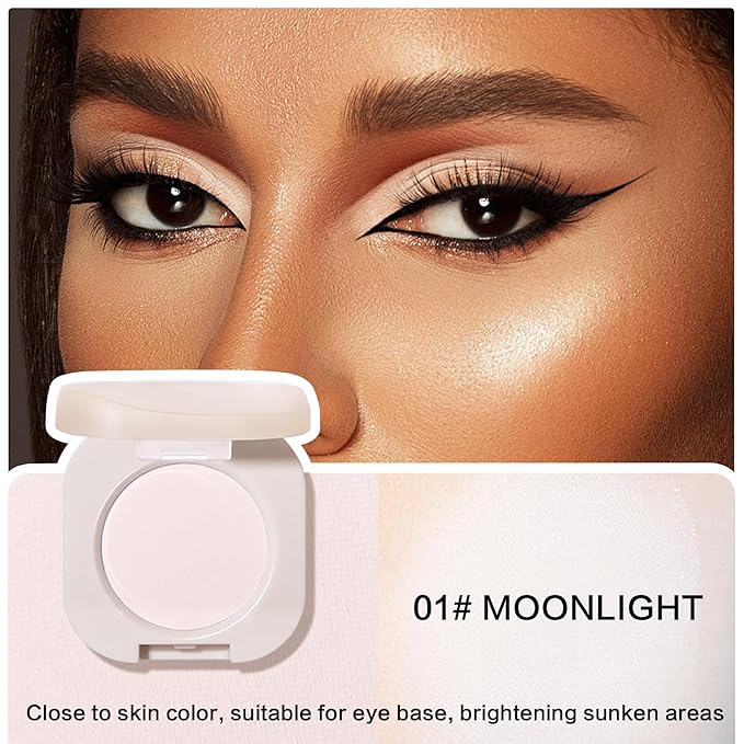 Single Eyeshadow,Lightweight Matte Eye Shadow Palette,Ultra-fine Smooth Powder,Blendable Formula,Daily Matte Eyes Makeup,Sombras de Ojos Profesional (01 Moonlight)