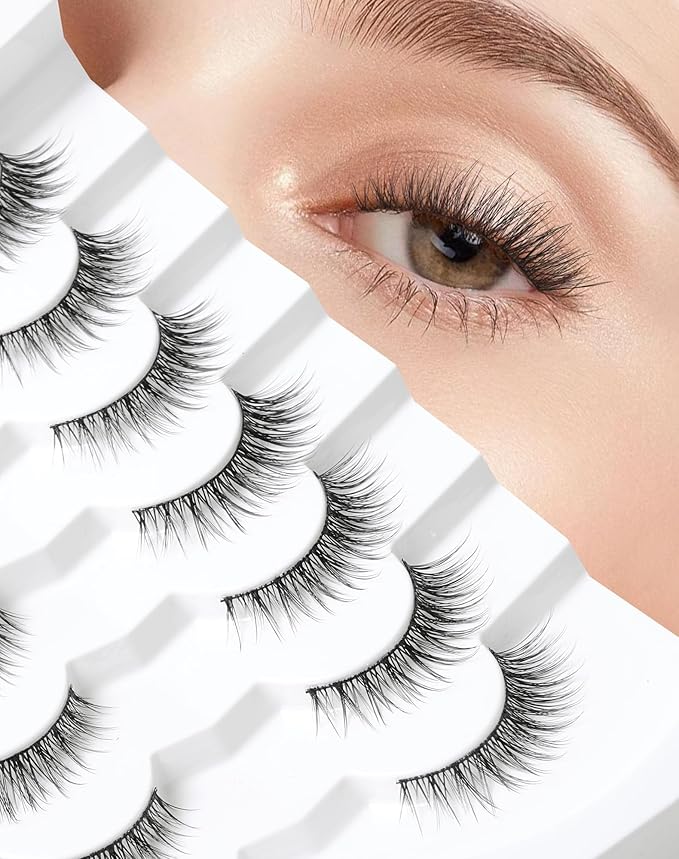 Natural Lashes Natural Eyelashes Natural Look Wispy Lashes Mink Lashes False Eyelashes Fake Eyelashes C Curl Lashes Strip Lashes Pure-03