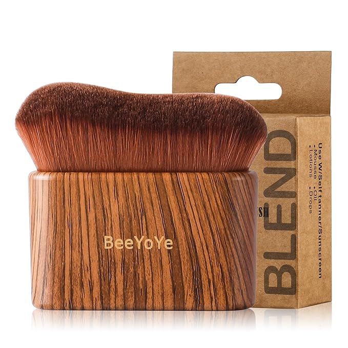 Self Tanner Tanning Brush for Self-Tan,Tanning Mitt Bronzer Brush for Face Body Self Tanner, Kabuki Leg Makeup Brush for Self Tanning Mousse
