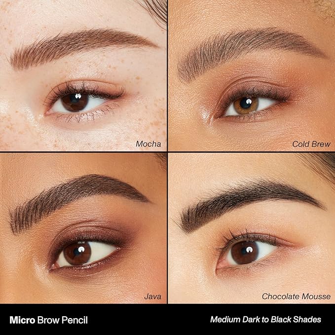 Morphe Micro Dual Eyebrow Pencil - Dual-Ended Brow Pencil Featuring a Retractable, Ultra-Precise, Pointed Tip - Richly Pigmented, Smooth-Gliding, Long-Lasting Wax Formula - Java (0.003 oz)