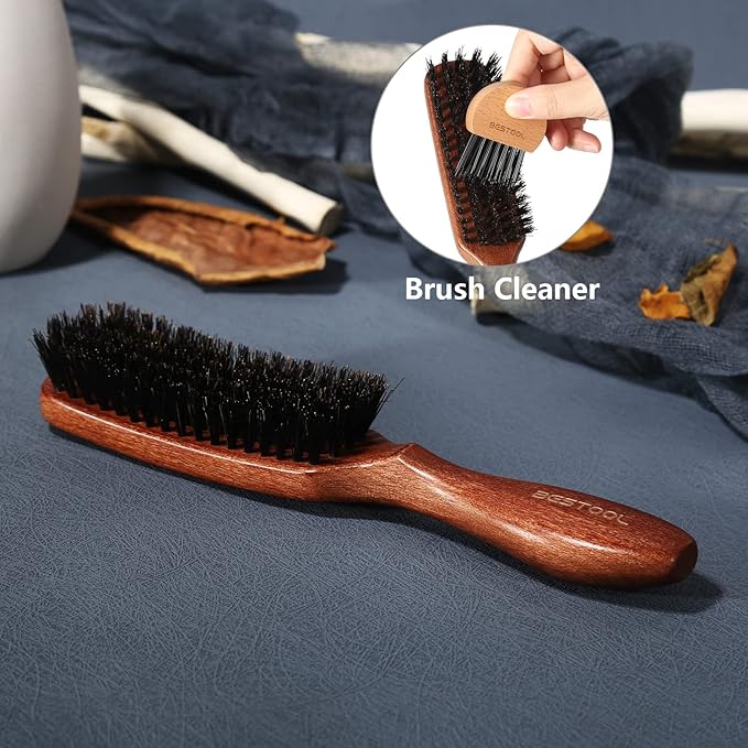 BESTOOL Hair Brush, Boar Bristle for Women Men, Detangling & Styling, Natural Bristles for Thin, Fine Hair