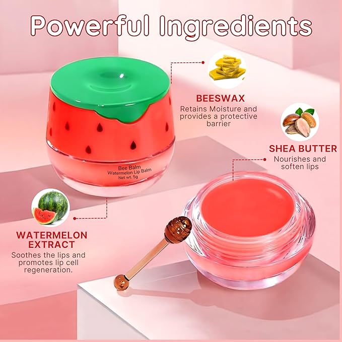 Original My Bee Balm Lip Balm - 4 Pack Hydrating Balm Honey Pot for Dry, Chapped & Cracked Lips with Propolis, Honey & Vitamin E - Soften, Smooth & Reduce Lip Lines