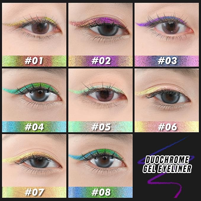 Multichrome Eyeliner Gel Pencil,Waterproof Long-Lasting Vegan Cruelty Free Eye Liner,Shifting Colors Eyeliner Pen (EL-04)