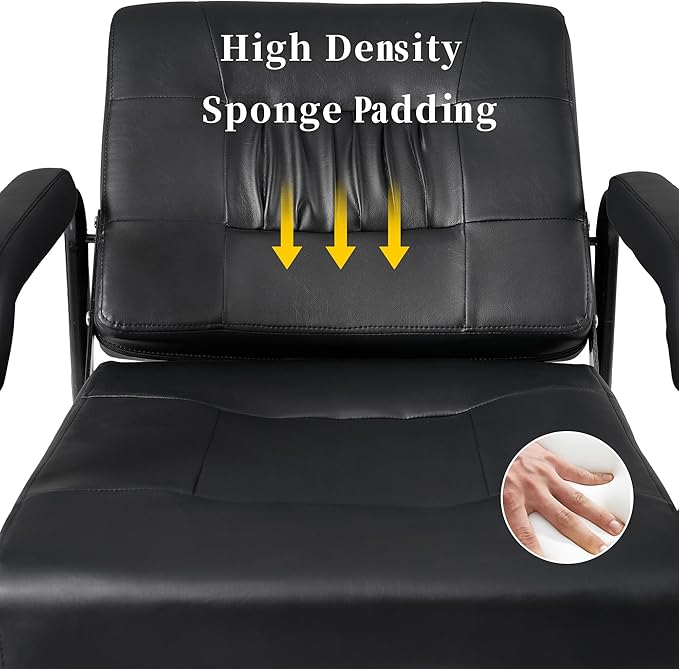 Shampoo Chair for Salon,Adjustable Reclining Up to 150°Salon Seat for Barber,Hair Stylist,Leather Shampoo Bowl Spa Beauty Equipment for Beauty Shop