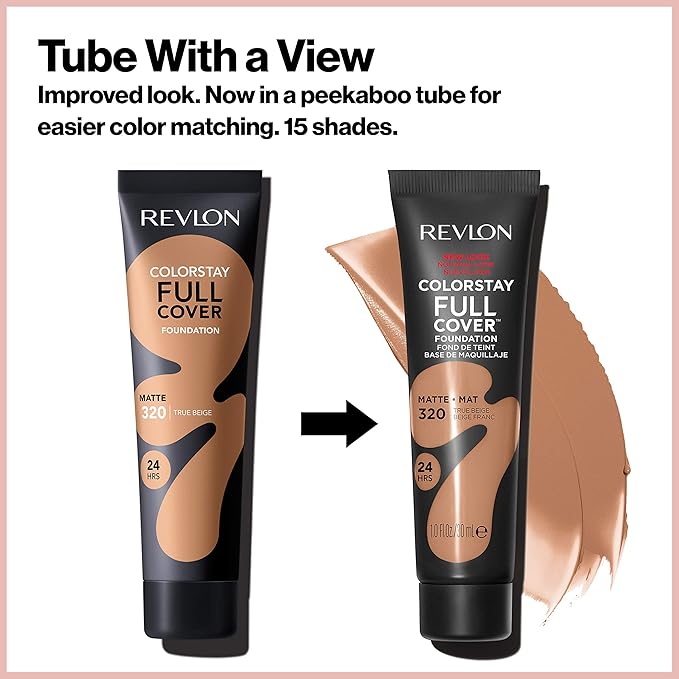 Revlon Liquid Foundation, ColorStay Face Makeup for Normal and Dry Skin, Longwear Full Coverage with Matte Finish, Oil Free, Natural Beige, 1.0 Fl Oz