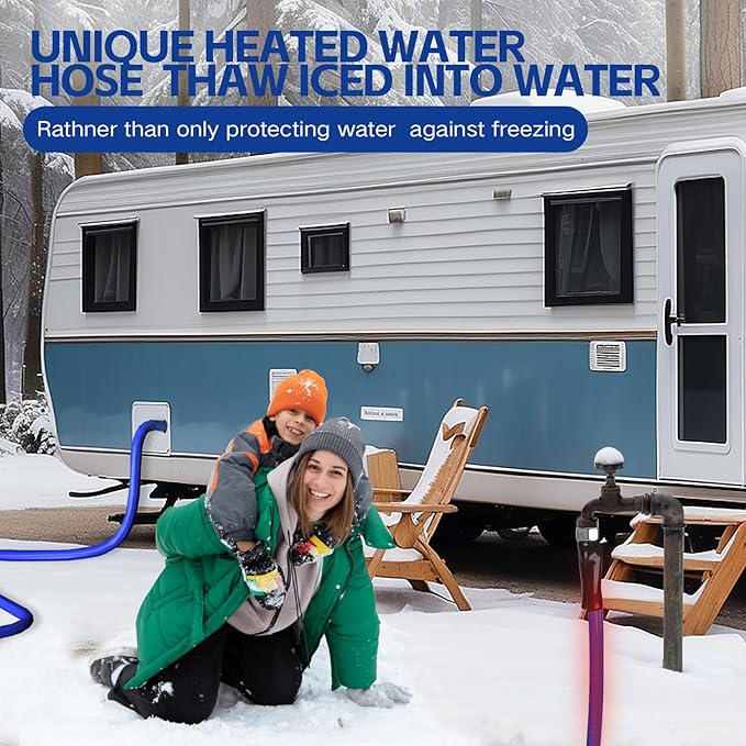 15FT Heated Water Hose for Rv,Heated Drinking Water Hose Antifreeze to -45°F,Great Rv Accessories for Campers,Livestock,Agriculture,Lead and BPA Free