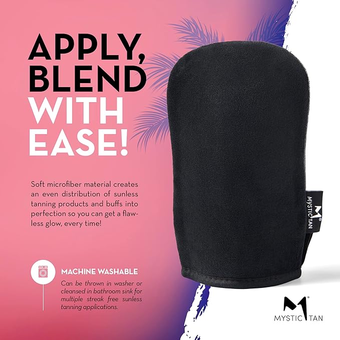 Mystic Tan Self Tanning Bundle: Wake-Up Tan Self Tanner Water Mousse 5.5 fl. oz. + Streak Free Tan Applicator Mitt - Hyaluronic Acid Overnight Moisturizer, Easy-to-Use, Works While You Sleep