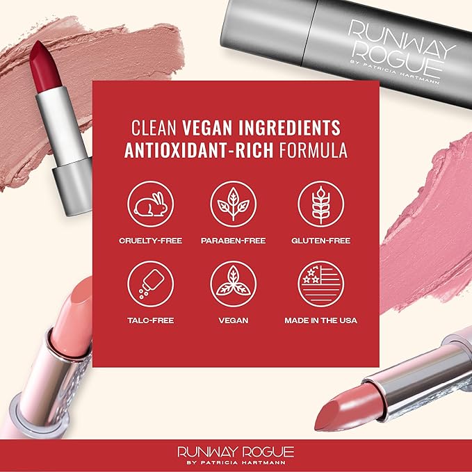 Runway Rogue 90s Vibe Lipstick, Moisturizing Matte Rich Berry-Red Lipstick, ‘Celeb’