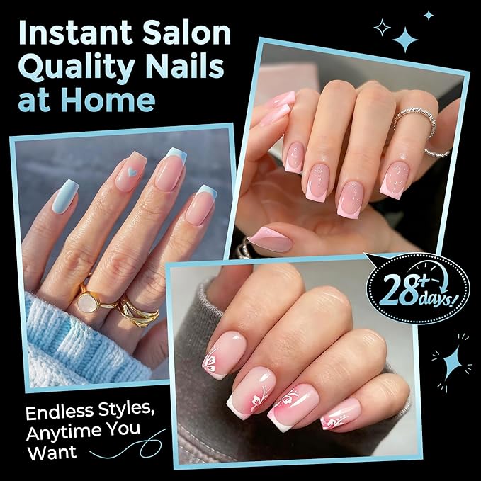 Short Square Nail Tips Gel: 360Pcs Full Cover Short Square Press On Nails Pre-buff Fake Acrylic Nails Half Matte Clear Nail Tips for Nail Extension DIY 12 Sizes