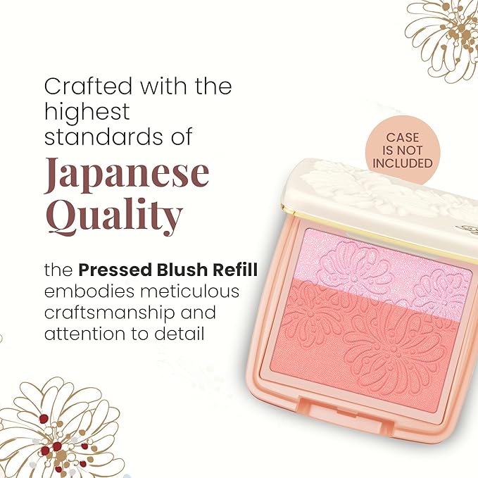 Paul & Joe Pressed Blush Palette Refill Only, Case Sold Separately, Oil-Absorbing Blush Powder, Bi-Color Face Blushes with Fitting Veil Powder, Light Pink and Light Orange, 02 Confiserie, 0.17 oz