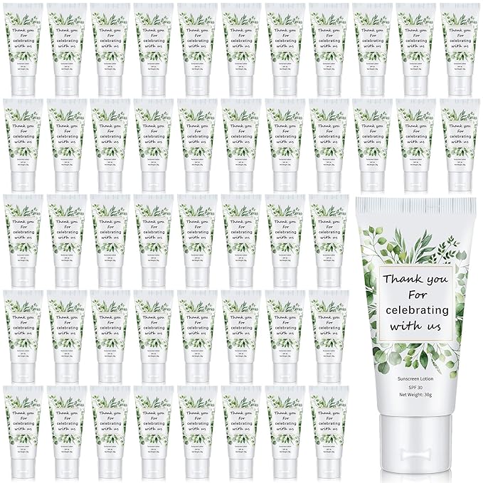 48 Pcs Mini Sunscreen Bulk for Summer Wedding Party SPF 30 Water Resistant Sunscreen Lotion Bulk 1oz Travel Size for Thank You Gifts Summer Beach Wedding Party Supplies