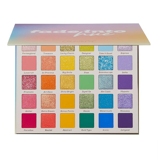 ColourPop Fade Into Hue Eyeshadow Palette - Multi-Color Eye Makeup Palette with Matte, Metallic & Glitter Finishes - High-Pigment Eye Makeup with a Long-Wearing Formula (0.8 oz)
