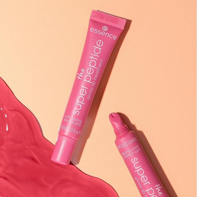 essence | The Super Peptide Glossy Lip Treatment | Hydrating, Nourishing and Non-Sticky | Vegan, Gluten Free and Cruelty Free (02 |Pinkified!)
