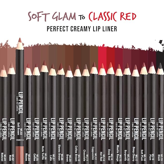 Professional Slim Lip Pencil, Creamy Soft Lip Liner, Smooth Long-Lasting Rich Lip Color, Natural Lip Makeup, Water-Resistant Lip Crayon (Soft Brown)