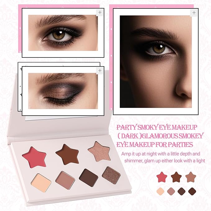 VIOLA HOUSE All In One Face Palette,Velvety-Smooth Buildable & Blendable Formulas,Bronzer,Eye shadow,Highlight 8.5g (Dark)