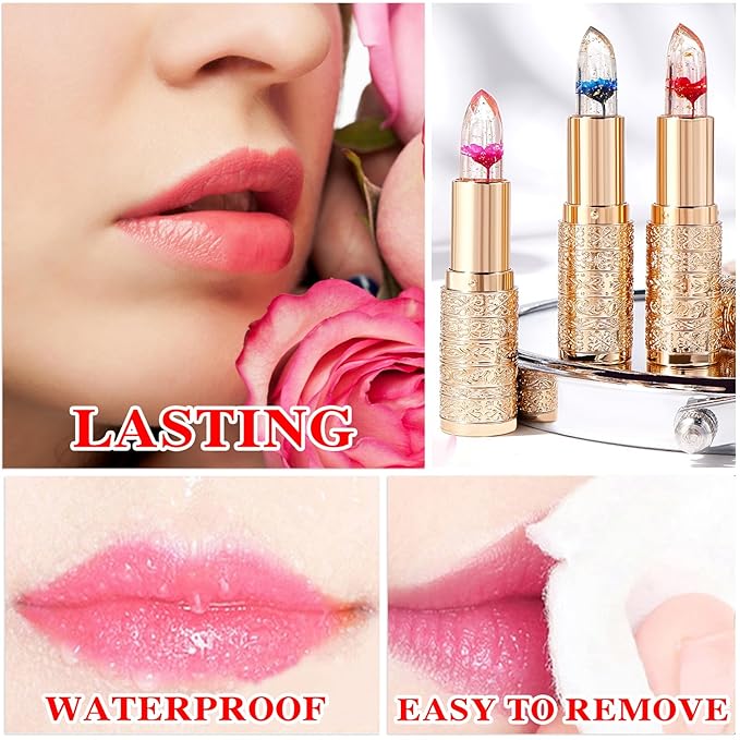 2 Pcs Temperature Color Change Lipstick,Long Lasting Nourishing Moisturizing Lipgloss,Magic Temperature Color Changing Lipstick,Lip Gloss,Waterproof Matte Lip Balm Makeup AB007