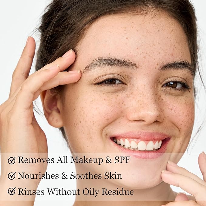 Makeup Remover, makeup melting Cleansing Balm, Waterproof Makeup Remover with Ceramides, Vit E & Hyaluronic-Acid, Hydrating and Gentle Cleanser for Norished Skin, Big Size 3.5 fl oz