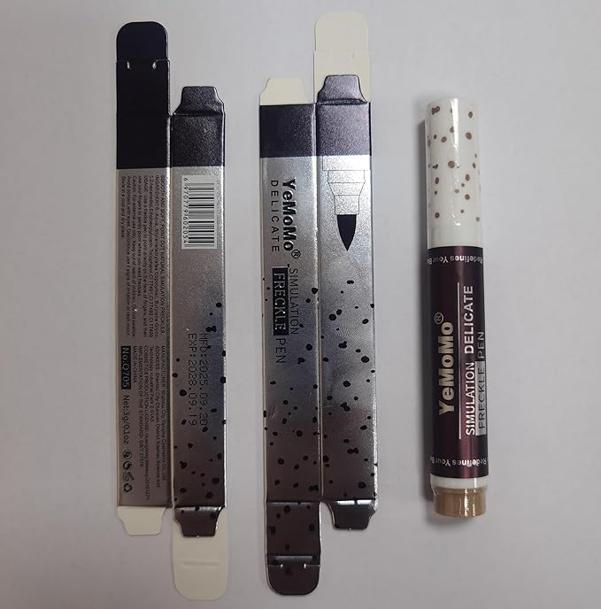 Freckle Pen, Waterproof Makeup Marker, Caramel Light Brown and Coffee Dark Brown, Long-Lasting Simulation Freckle Makeup (Dark Brown)