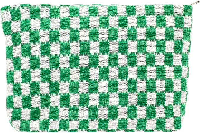 Pazimiik knitted checkered makeup bag