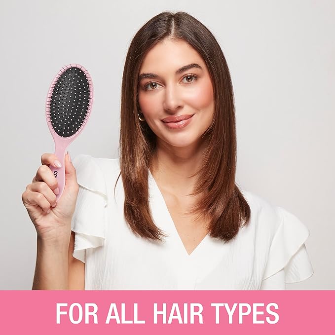 Conair Detangling Hair Brush Set 3 Pack, For Wet, Dry and All Hair Types, Detangling Brushes for Women, Glitter Silver, Blue, Pink