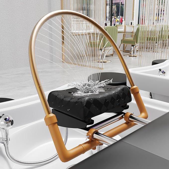 Hair Washing Head Spa Stationary Massage Table with Water Cycle & Fumigation Salon Equipment for Beauty Head Spa Physical Therapy Massage, Wood Frame, PU Leather - Black