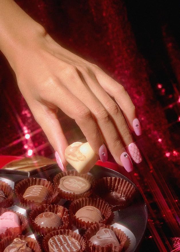 ohora Semi Cured Gel Nail Strips (N Quilting Pink) - Pink, Works with Any UV/LED Lamps, Salon-Quality, Long Lasting, Easy to Apply & Remove - Includes 2 Prep Pads, Nail File & Wooden Stick