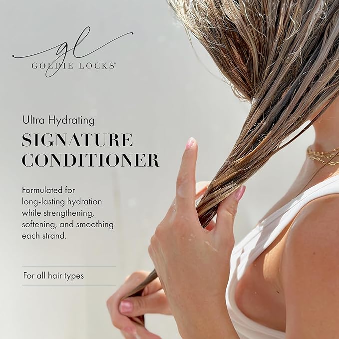 Goldie Locks Travel Size Ultra Hydrating Conditioner - 3.4 fl oz - Moisturizes Frizz and Split Ends - Sulfate Free - Safe for Extensions and Color-Treated Hair - Protein-Free