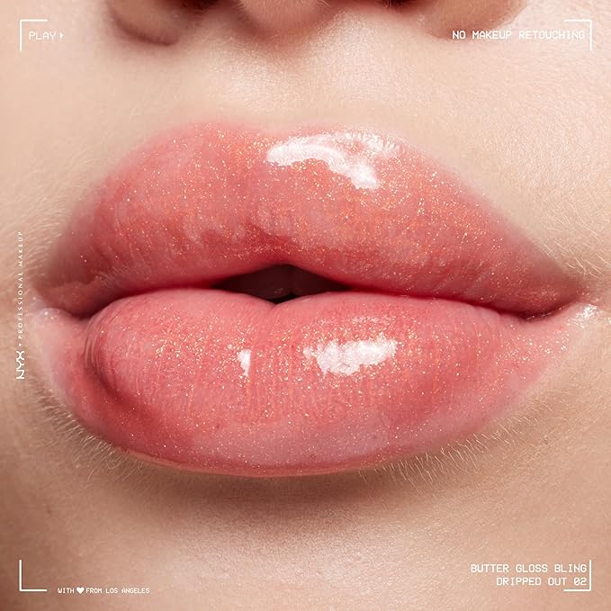 NYX PROFESSIONAL MAKEUP Butter Gloss Bling Lip Gloss, Non Sticky and Shiny Vegan Lip Makeup - Dripped Out