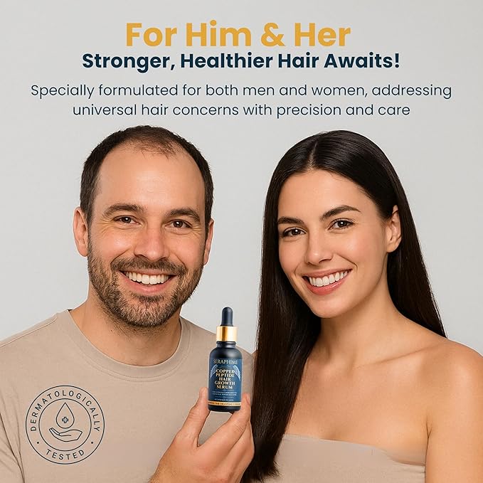 Copper Peptide Serum for Hair Growth - Caffeine, Niacinamide, Rosemary Oil, Saw Palmetto Hair Density Serum, Topical Tripeptide Scalp Care for Hair Thinning, Women & Men 1 fl oz