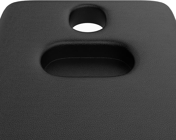 Stationary Massage Table with Backrest and Storage Space, 6 Square Legs Metal Frame PU Leather, 31.5'' Wide × 75'' Long for Treatment Table Physical Therapy Table Spa Facial Bed, Black