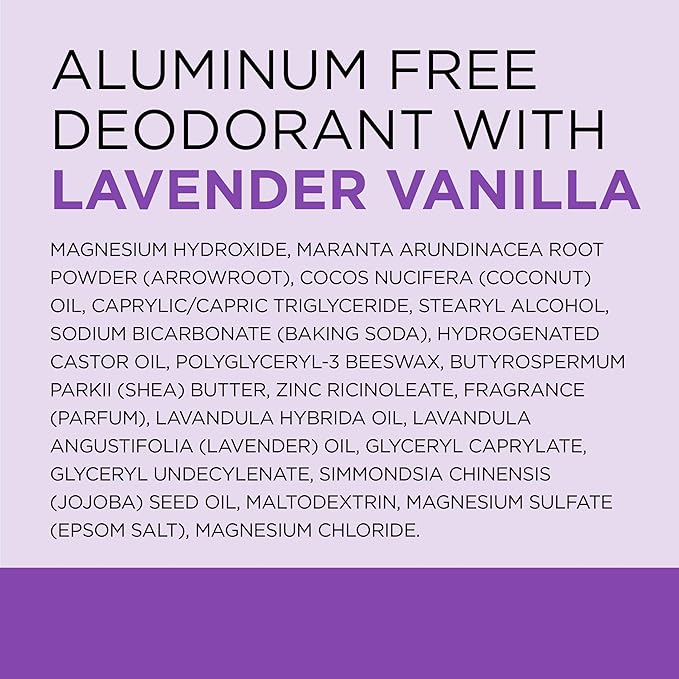 Dr Teal's Aluminum Free Deodorant, Lavender Vanilla with Essential Oils, 2.65 oz (Pack of 3)
