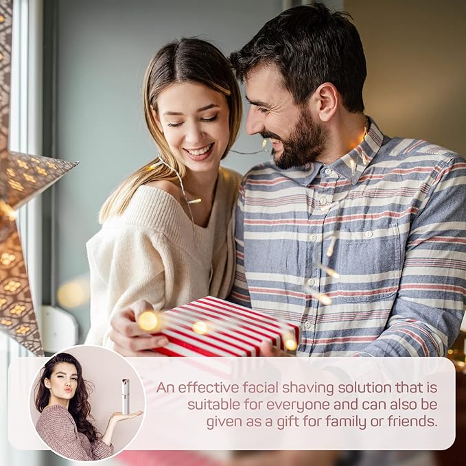 Womens Electric Razors for Facial Hair Removal - Rechargeable, 2 Replacement Heads - Painless Hair Trimmer for Lip, Mustache, Chin