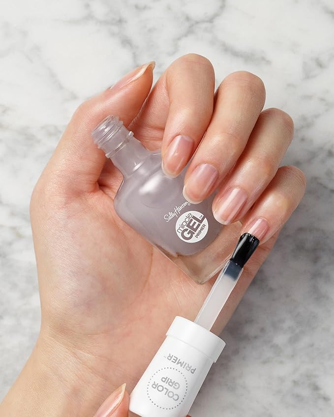 Sally Hansen Miracle Gel Nail Polish Shiny Top Coat Miracle Gel Color Grip Primer, 0.5 fl oz