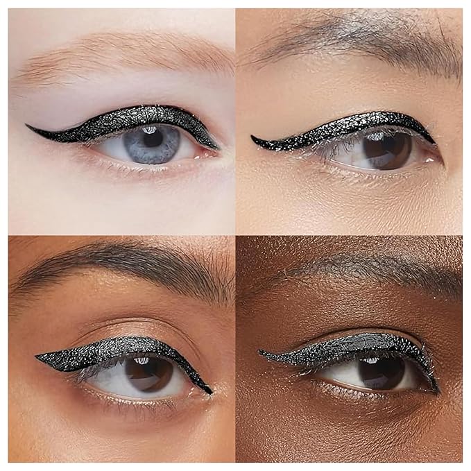 Waterproof Eyeliner - Smudge-Proof Liquid Eyeliner Pen with Precision Tip for Smooth, Long-Lasting Application - Vegan, Hypoallergenic & Gluten-Free Eye Liner - 2mL Shimmer Black