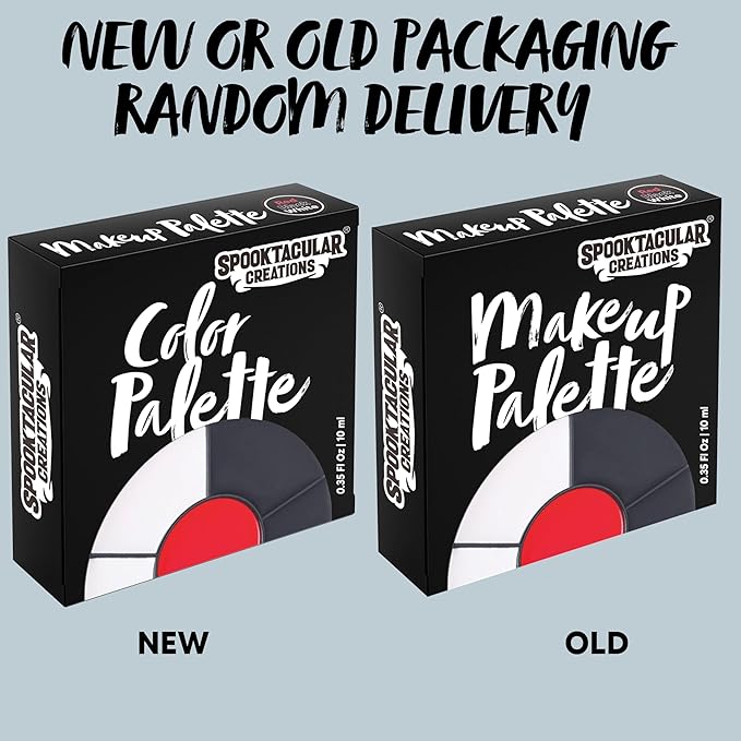 Spooktacular Creations Halloween Makeup Palette 3 Colors, Face Body Paint Makeup Wheel Waterproof Zombie Skeleton Cosplay Face Painting for Adult and Kids (0.35 Oz,White Black Red )