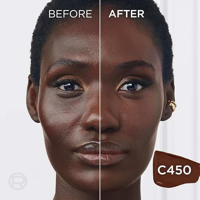 L'Oreal Paris Infallible Skin Ink 2-in-1 Foundation Concealer Hybrid Face Makeup, up to 48HR Transfer-Resistant with Buildable Light to Full Coverage, 450 Rich Cool